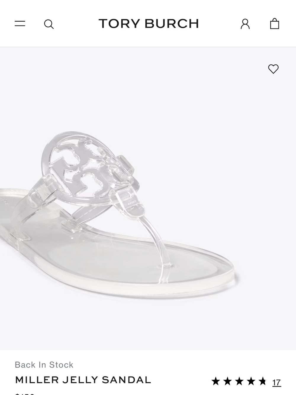 Tory Burch Miller Jelly Sandal - Crystal Clear